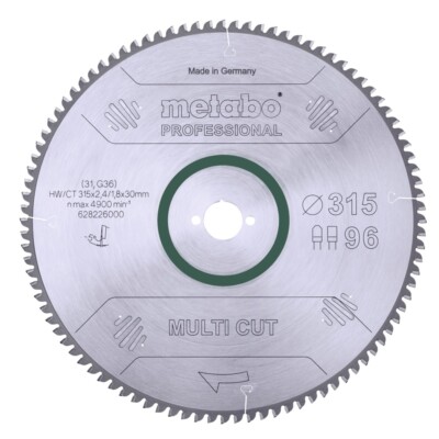 Metabo Sägeblatt Multi Cut Prof 315x30, 96 FZ/TZ 5°neg (628226000)