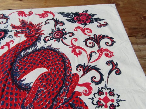 Fighting Dragons Printed Pillowcase Jim Thompson Red & Black Zipper Closure PC44 - Picture 7 of 12