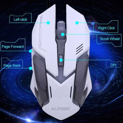 ALLOYSEED neue Wired Gaming-Maus 6 Tasten Professional PC Laptop Computer Maus G - Bild 2 von 12