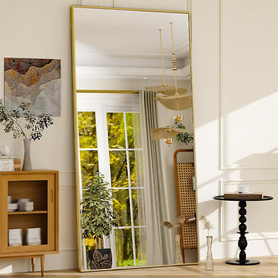Extra Large 76''x34'' Gold Full Length Mirror - Leaning or Hanging Design