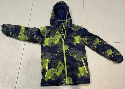 Kamik Green/Blue Ski Snow Insulated Hood Waterproof Reflective Jacket Size 12  - Picture 2 of 10