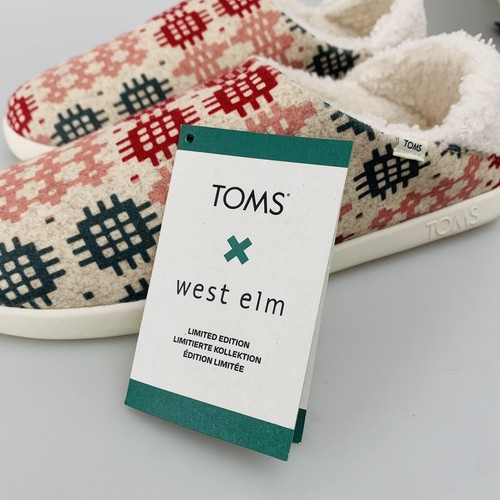 Toms X West Elm Ezra Slippers Size 6.5 Natural Welsh Pattern REPREVE - Picture 12 of 13