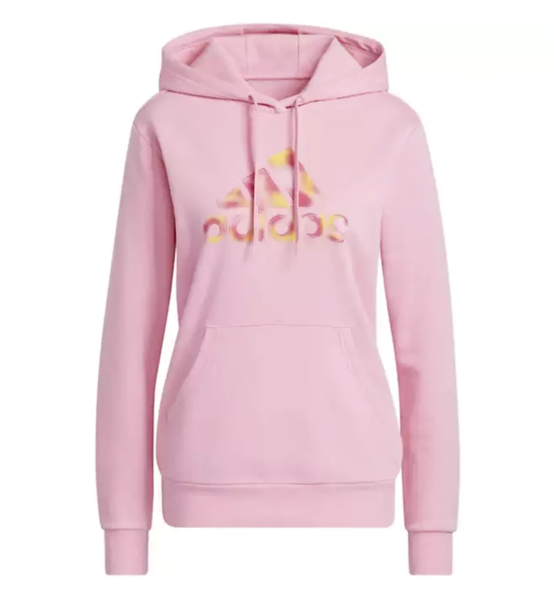 Adidas Badge of Sport Two Tone Graphic Fleece Hoodie Bliss Pink