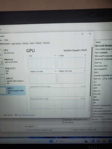 Dell Precision 3551 15.6" i5-10400H 2.5GHz 8GB 256GB BAD TOUCHPAD! NO WiFi! #69 - Picture 4 of 9