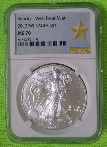 2012 W AMERICAN SILVER EAGLE  ✪  NGC MS-70 ◢  TRUSTED ✪  99.9% SILVER