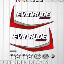 Set adesivi decalcomania motore fuoribordo Evinrude 90cv e-tec 2014-2015 Blue Cowl