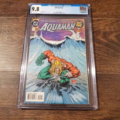 AQUAMAN #0 CGC 9.8 Key Issue 1st Harpoon Hand Peter David 1994 DC Comics Movie