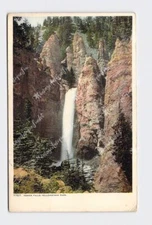 PPC Postcard WY Wyoming Yellowstone National Park Tower Fall And Towers Info Car