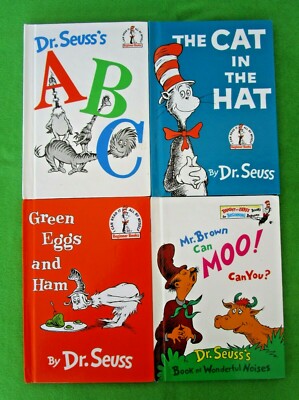 LOT 4 HC CHILDREN'S BOOKS BY DR. SEUSS:ABC; CAT IN HAT; GREEN EGGS; MR BROWN MOO