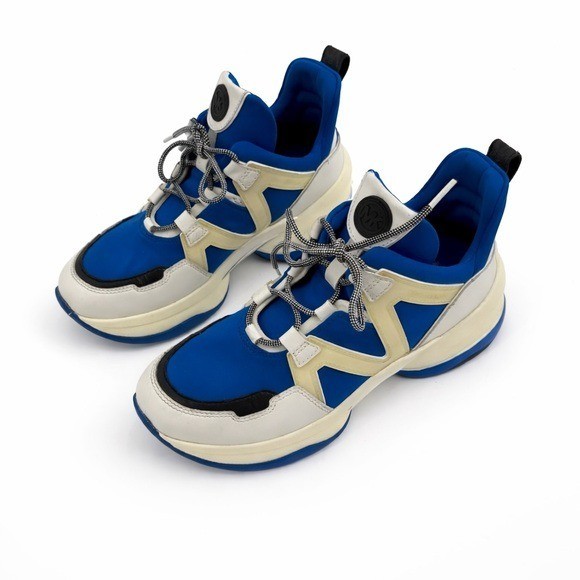 Michael Kors Olympia Trainer Sneakers Blue White Chunky Lace-Up