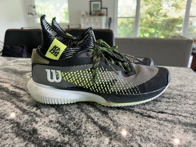 Wilson Kaos Rapide SFT Tennis Shoes White/Black/Safety Yellow Men s 8.5 Court