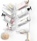 Acrylic Bathroom Organizer Caddy Clear Shampoo Holder Wall Mounted Organizer 
