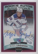 2019-20 O-Pee-Chee Platinum Rookie Autos Matte Pink 8/99 Ryan Lindgren Auto 0md3