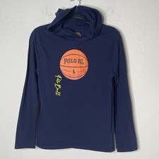Polo Ralph Lauren Hooded Long Sleeve Tee Boys L 14-16 Basketball