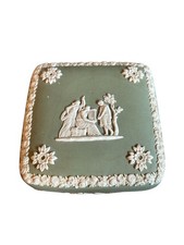 Wedgwood Jasperware Sage Green Square Lidded Trinket Box
