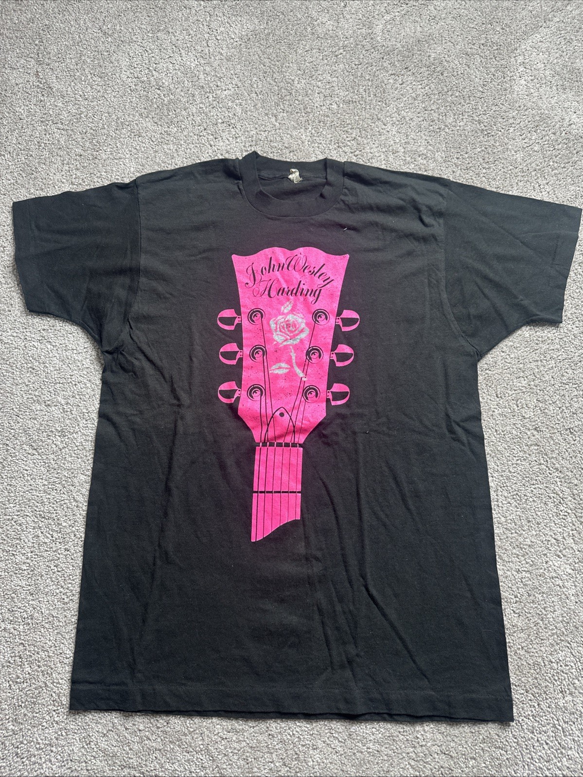 John Wesley Harding Shirt Bob Dylan 1990 90s Band Tee Tour Pink Rose Guitar