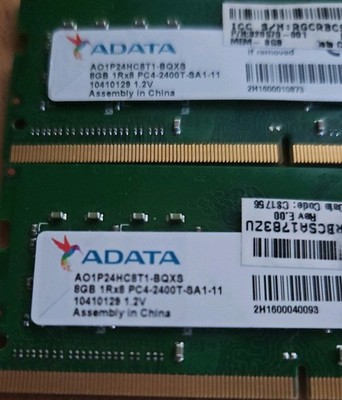 ADATA 16GB DDR4-2400T ① Adata | 16GB Kit (2x8GB) | DDR4-2400T | SODIMM | | eBay