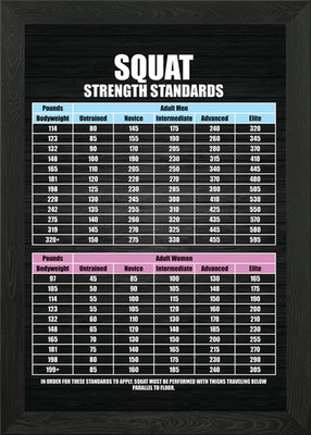 Squat Strength Standards Gerahmtes Wandbild Poster Leinwanddruck Bild
