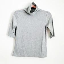 Boohoo NEW Gray Lara Cropped Sleeve Turtleneck sz 8