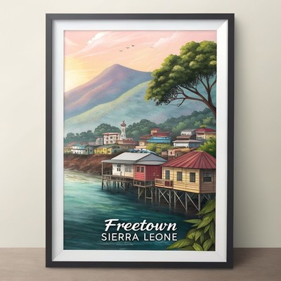 Fesselndes Freetown Sierra Leone Reiseposter - Lebendige Kultur Kunstdruck_mehr