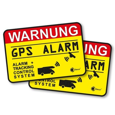 2er Set Hinweis-Aufkleber GPS Alarm Tracking System hin_005 außenklebend hin_005