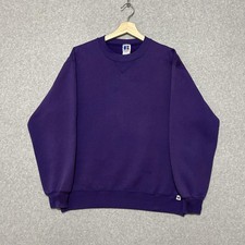 Vintage Russell Athletic Sweatshirt Mens Large Purple Crewneck Fleece Made USA