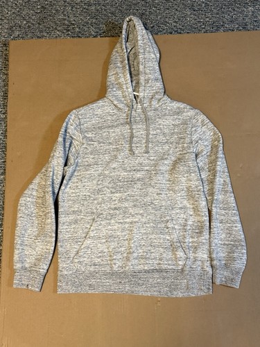 Evergreen Mens Hoodie Sweatshirt Size M Gray Basic Pullover - Small Tear Left Sl
