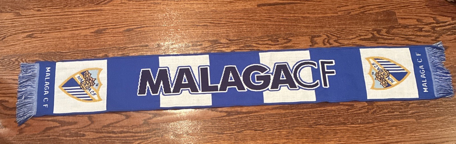 Official Malaga C.F. Football Scarf  Blue and White Striped