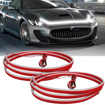 2 PCS For Chevrolet Silverado Scan Start Up Car LED Hood Light Strip DRL White