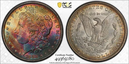 1883 O MORGAN DOLLAR! PCGS MS66+! UNBELIEVABLE TONING! BEAUTIFUL! NR #CVIP204
