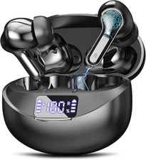 Wireless Earbuds, Bluetooth 5.4 Headphones Hifi Stereo 50H Playback LED Digital