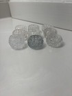 Set of 9 Glass Vintage Salt Cellars Clear Light Blue Cut Glass Round Decorative — photo 2