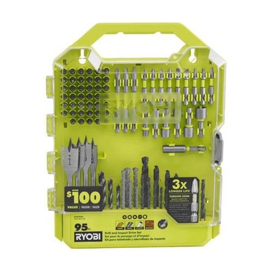 RYOBI Drill and Impact Drive Kit (95-Piece) with Carry CASE One Size 