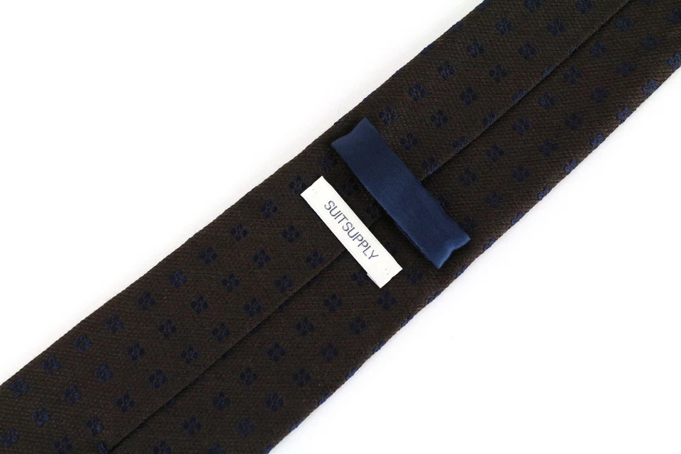 Коричневый галстук SUITSUPPLY из шелковой шерстяной смеси с узором 150 x 8 см мужской заостренный - Изображение 3 из 4