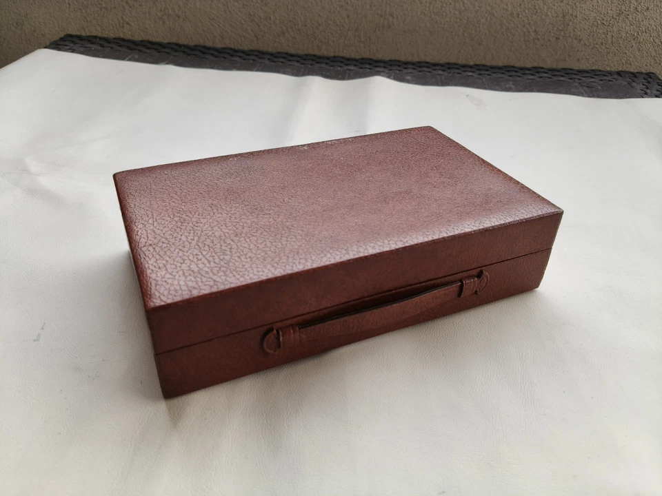 60s UNIVERSAL GENEVE VINTAGE x2 WATCH BOX UHTENBOX SCATOLA OROLOGIO POLEROUTER   - Immagine 4 di 4