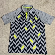 Shark Greg Norman for Tasso Elba Mens Polo Shirt Golf Play Dry Large Gray