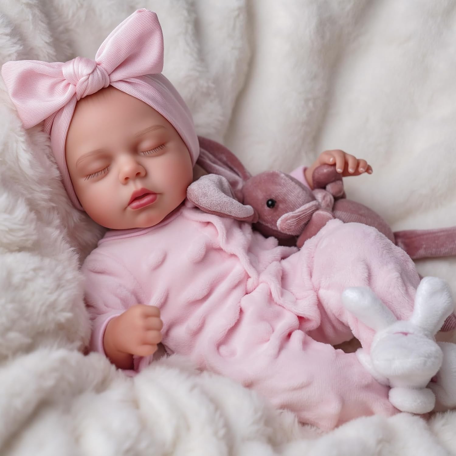 BABESIDE 12 Inch Lifelike Reborn Baby Dolls Silicone Full Body, Pink