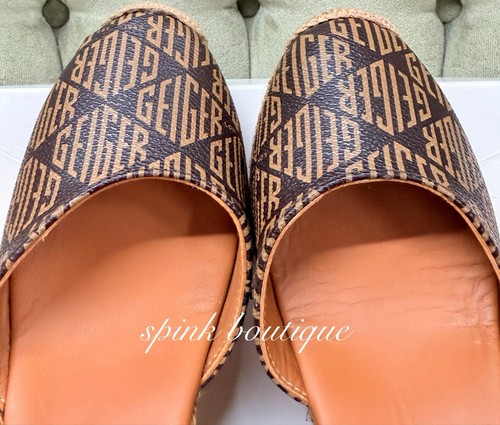 Kurt Geiger Brown Synthetic Summer Monty Monogram Women Shoes - Size 6/39 - Picture 4 of 9