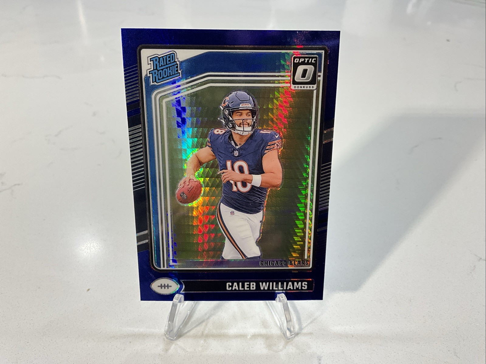 2024 Panini Donruss Optic - Rated Rookie Caleb Williams #201 Blue Hyper Prizm RC