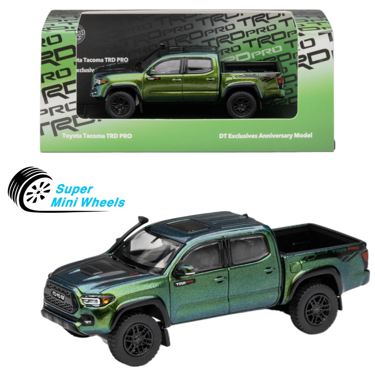 トヨタ タコマ TRD PRO マジック・グリーン(チェイスカー) GCD 1:64 Toyota Tacoma TRD PRO Magic Green Diecast Talk Exclusive