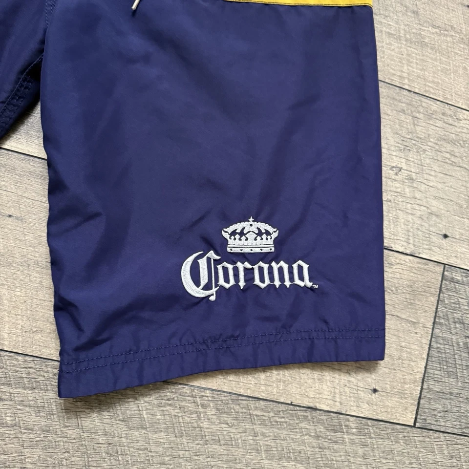 VTG Corona Beer Swim Trunks Script Spellout Lined Board Shorts Beach Mens Small - Image 2 of 4
