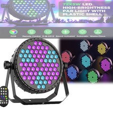 72x5W LED RGB Stage PAR Light DMX Strobe Disco Show Lighting Effect w/ Remote