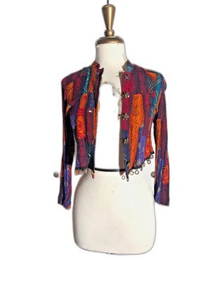 Petite Focus Cardigan Size 2P VTG 90's Cropped Coquette Indie Sleaze Disco Era