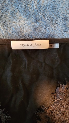 Black Mustard Seed Lace Long Sleeve V Neck Top - Picture 5 of 10
