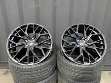 4x19" AUDI A4 A5 2019-2023 GLOSS BLACK + TYRES RS6 R8-V10 DESIGN ALLOYS