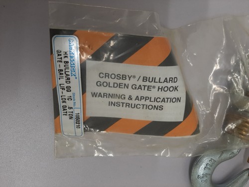Crosby Bullard 0.5-ton lock-gate swivel hook Golden Gate 1050210 NEW GG bail lif - Picture 7 of 9