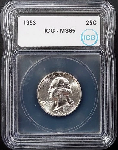 1953 Washington Quarter certified MS 65 by ICG! Superb reverse toning!