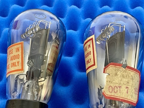 TWO Cunningham CX 345 Globe Vacuum Tubes / MATCHED Micromhos & mA / UX 245 45 - Picture 13 of 24