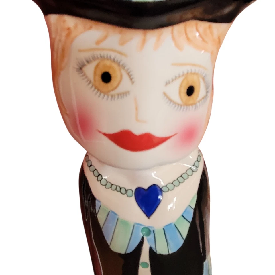 Jarrón Bella Casa Susan Paley de Ganz Pearl 11 pulgadas negro floral cerámica Foto 2 de 4