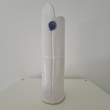 Ceramic Vase/Sculpture with textured surface Tall, Narrow, White